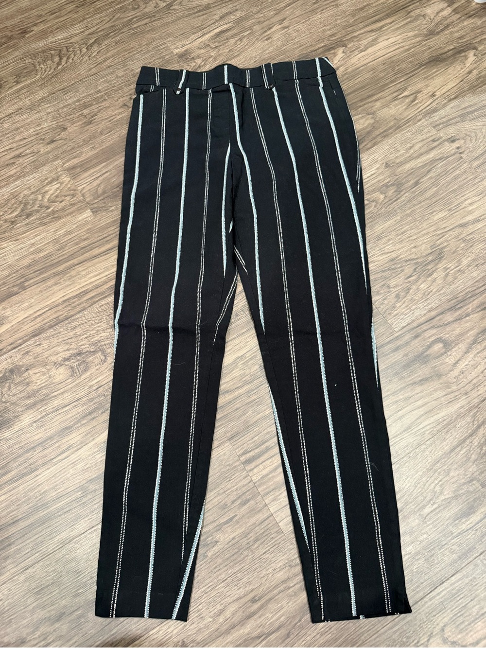 Women's Black Pinstripe Dress Pants